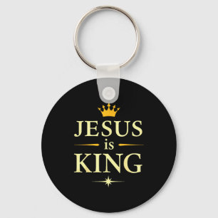 Chaveiro Jesus É Rei _ Design de Fé Cristã