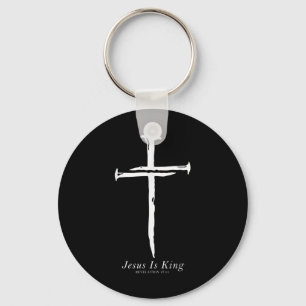Chaveiro Jesus é Rei Engraçado Unhas Cruzadas Cristão