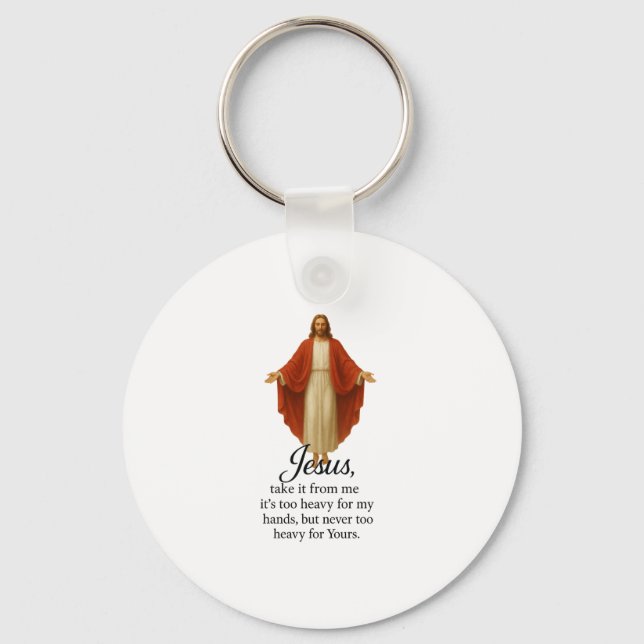 Chaveiro Jesus em Vermelho e Branco (Frente)