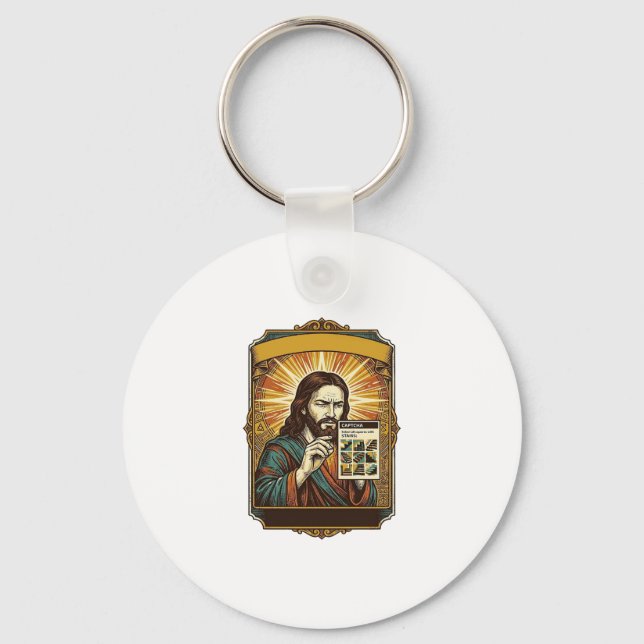 Chaveiro Jesus Escadas Embaçadas Teste Captcha Segurança Te (Frente)