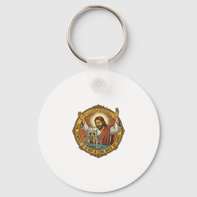 Chaveiro Jesus Flexões de Bíceps Irritado Suporte de Agacha (Frente)