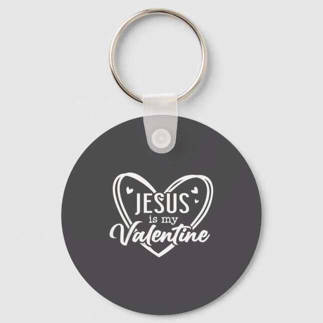 Chaveiro Jesus Heart Christian Faith Love Valentines Day Me (Frente)