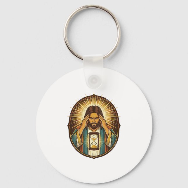 Chaveiro Jesus Impaciente Carregando Ampulheta Internet Len (Frente)