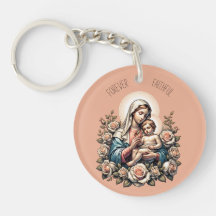 Jesus Mãe e Criança Texto Personalizado Religioso