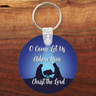 Chaveiro Jesus no Presépio Cena de Natal Religiosa