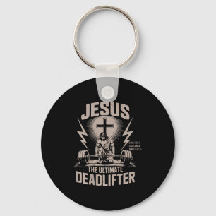 Chaveiro Jesus O Levantador de Peso Definitivo Camiseta Cri