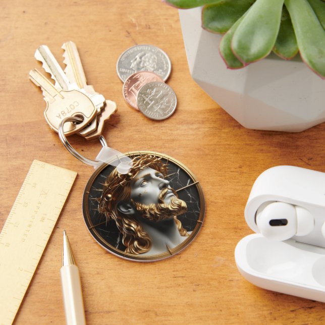 Chaveiro Jesus olhando nos céus com espinhos (Mesa)