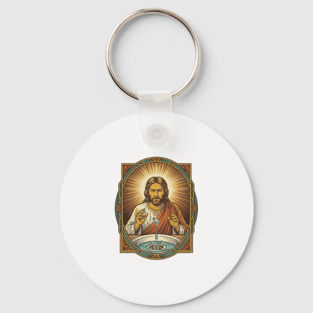 Chaveiro Jesus perdeu lente de contato pelo ralo da pia do  (Frente)