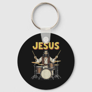 Chaveiro Jesus Rocks Música Encantada Christian Drummer Des
