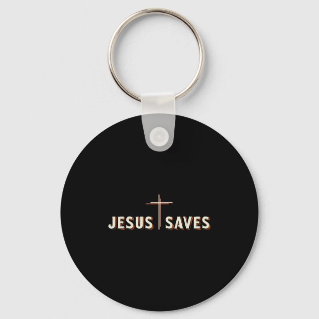Chaveiro Jesus Salva Cruz Deus Gráfico Cristão (Frente)