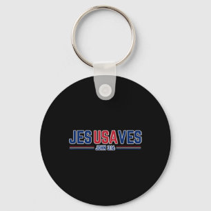 Chaveiro Jesus Salva EUA - Jesusaves Patriótico Cristão