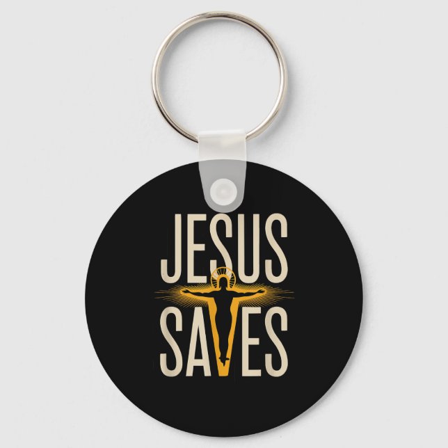 Chaveiro Jesus Salva Fé Cristã Devoção Crente  (Frente)