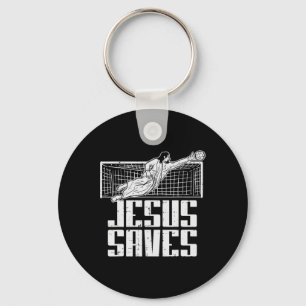 Chaveiro Jesus Salva Futebol Cristiano Goleiro Guarda-Redes