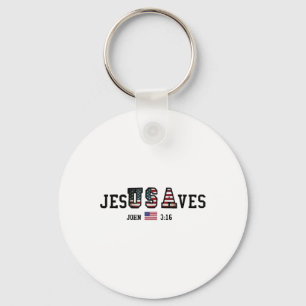 Chaveiro Jesus Salva Jesusaves EUA Bandeira Americana Patri