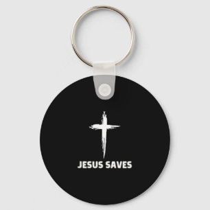 Chaveiro Jesus salva pequena cruz grande fé 3 cristão