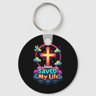 Chaveiro Jesus Salvou a Minha Vida Cruz Cristãos Bíblia Rel