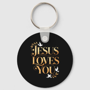 Chaveiro Jesus Te Ama Pombo E Ramo De Oliveira Elegante Chr