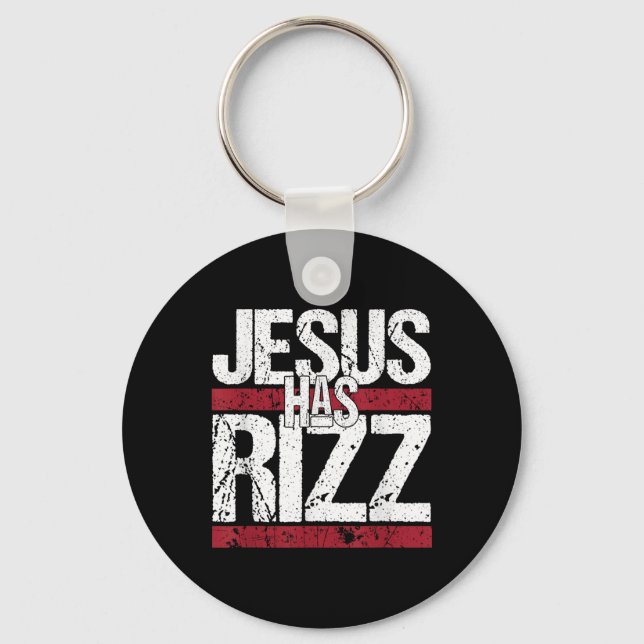 Chaveiro Jesus Tem Rizz Simples Fé Cristã Crença Deus (Frente)