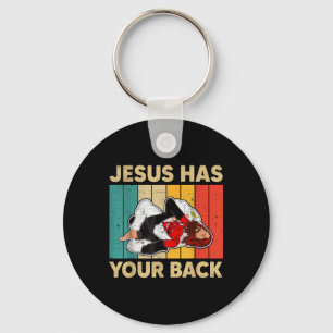 Chaveiro Jesus Tem Seu Jiu Jitsu Retro Cristão Homens