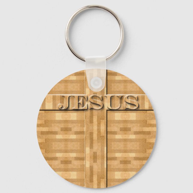 Chaveiro Jesus Wood Carving (Frente)