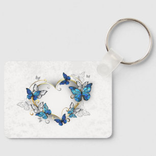 Chaveiro Jewelry Heart with Butterflies Morpho