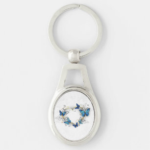 Chaveiro Jewelry Heart with Butterflies Morpho