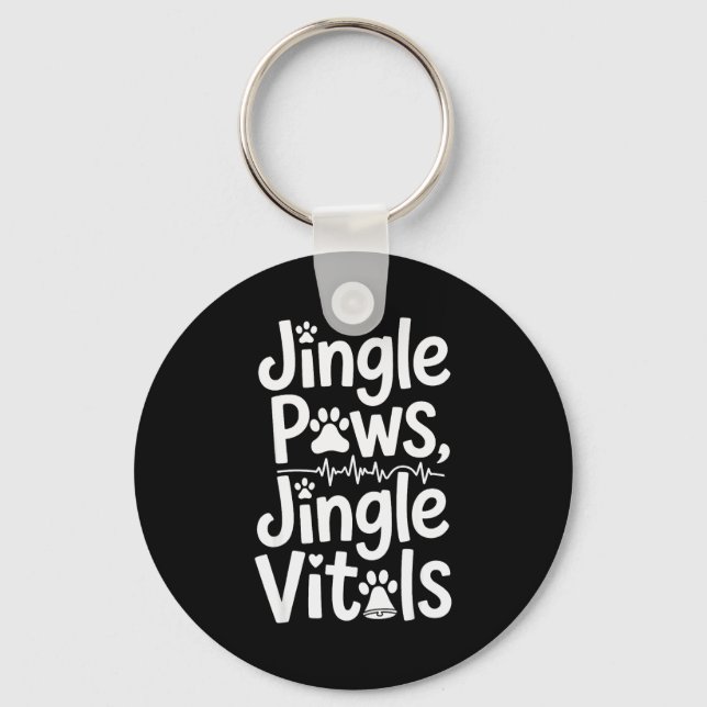 Chaveiro Jingle Paws Jingle Vitals Funny Vet Nurse Xmas  (Frente)