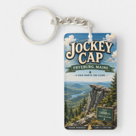 Chaveiro Jockey Cap Fryeburg Maine Retângulo Acrílico