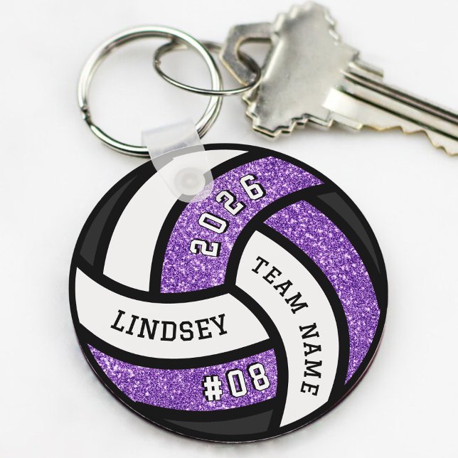 Chaveiro Jogador da Equipe de Voleibol - Gito Roxo (Volleyball Team Player Glitter Keychain)