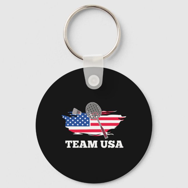 Chaveiro Jogador de Badminton da Equipe Americana Shuttle R (Frente)