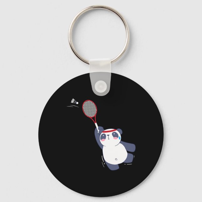 Chaveiro Jogador de Badminton do Panda Bear Solteiros dupli (Frente)