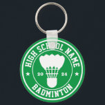 Chaveiro Jogador de Badminton e treinador Personalizado Esp<br><div class="desc">Dons desportivos personalizados e mercadorias para a equipe desportiva escolar. Todos os textos são editáveis para ajustado da sua ocasião. A cor de fundo é editável usando a ferramenta design. Uma lembrança perfeita para o treinador escolar e mais velho graduados que também são atletas excelentes.</div>