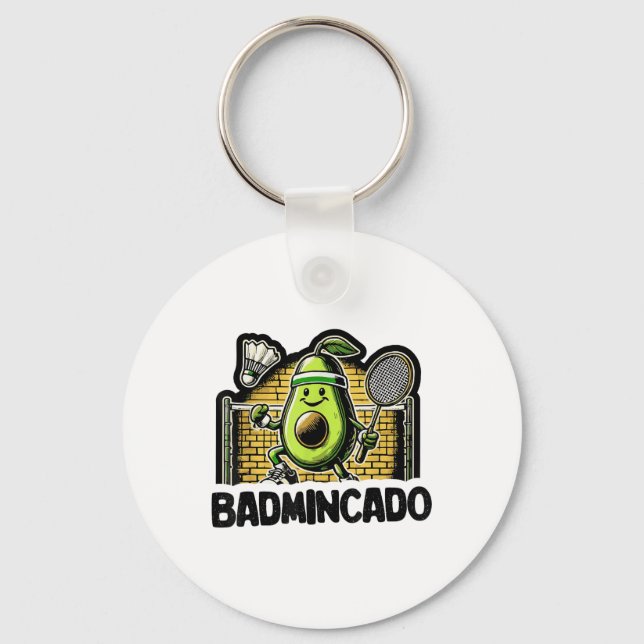 Chaveiro Jogador de Badminton Engraçado Amor Shuttle Design (Frente)