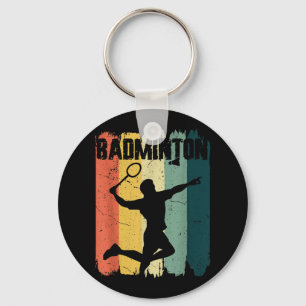 Chaveiro Jogador de Badminton Esportivo Retro Vintage