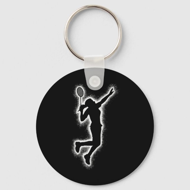 Chaveiro Jogador de Badminton Shuttle Meninas Crianças Badm (Frente)