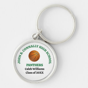 Chaveiro Jogador de Basquete do Ensino Médio Verde Personal
