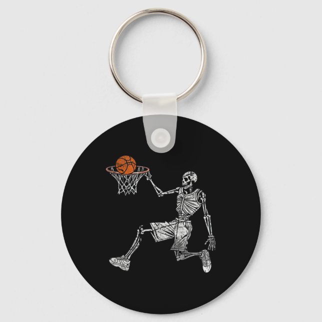 Chaveiro Jogador de basquete do Skeleton Halloween (Frente)