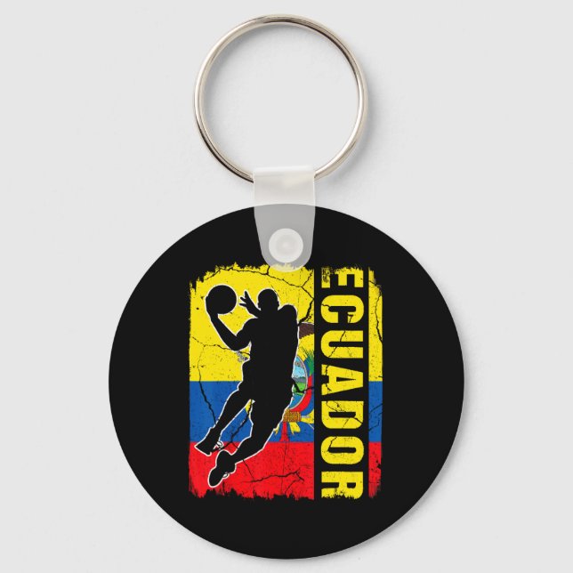 Chaveiro Jogador de basquete equatoriano Flag Basketba (Frente)