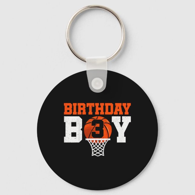Chaveiro Jogador de basquete infantil de 3 anos (Frente)