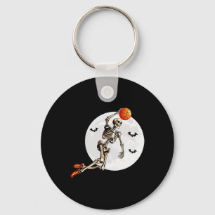 Chaveiro Jogador de basquete Skeleton Dunk Lua de Halloween