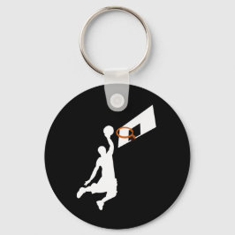 Chaveiro Jogador de Basquete Slam Dunk - Silhueta Branca