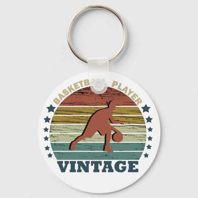 Chaveiro jogador de basquete vintage (Frente)