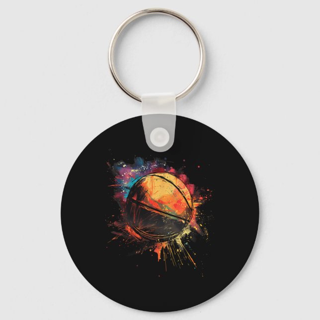 Chaveiro Jogador de Basquetebol com Aquarela (Frente)