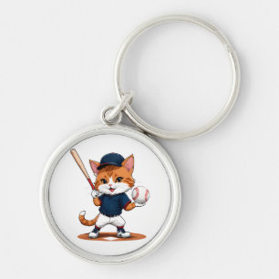Chaveiro Jogador de beisebol gato
