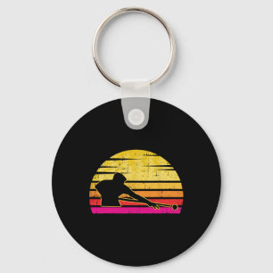 Chaveiro Jogador de Bilhar Retro Vintage Piscina Esportiva