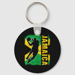 Chaveiro Jogador de Bysketbyll jamaicano Flag Bysketbyll
