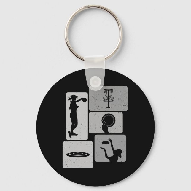Chaveiro Jogador de Disc Golf Engraçado Disco Voador Legal  (Frente)