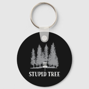 Chaveiro Jogador de Disc Golf Engraçado Humor Árvore Estúpi