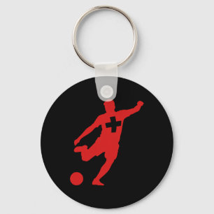 Chaveiro Jogador de Futebol Bandeira Suíça 