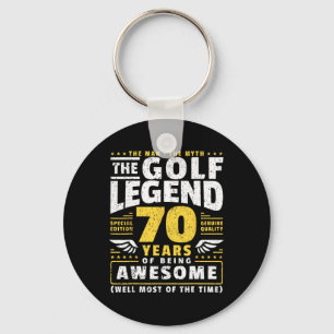 Chaveiro Jogador de Golfe de Aniversário de 70 70 Anos
